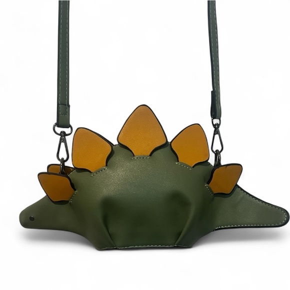 Stegosaurus-Inspired Green and Orange Kids Bag - Picture 1 of 2